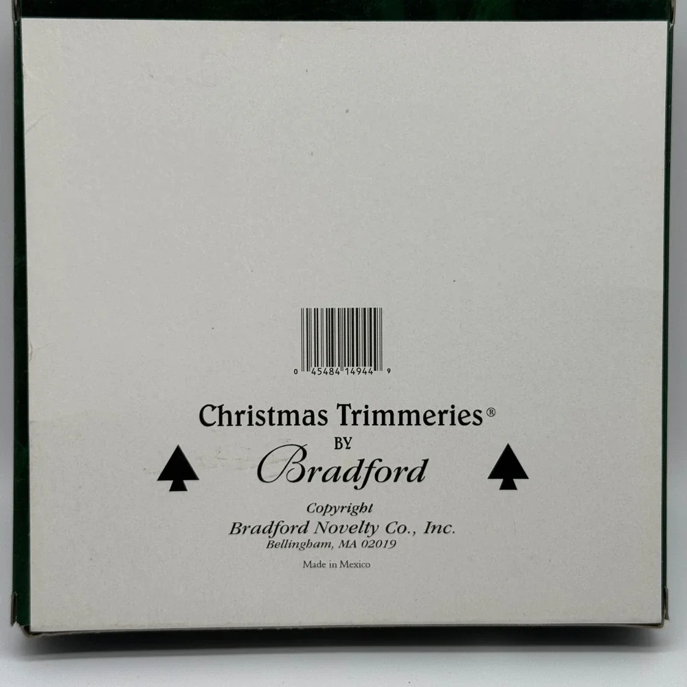 Vintage Bradford Christmas Trimmeries Glass Ornaments Box Set 6 Mini Red 4